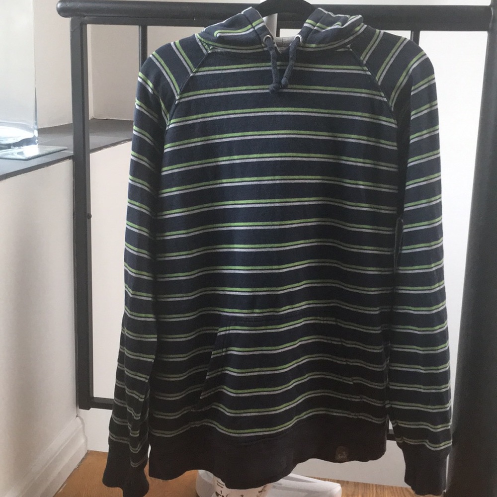 "Scout" Men's Quality Nvy/Grn/Gry Strip Sweatshirt